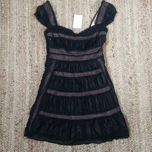 Free People Alicia Lace Black Mini Dress Size 4